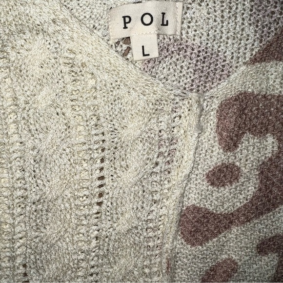 POL Cream and Brown Knit Sweater size L - Picture 6 of 8